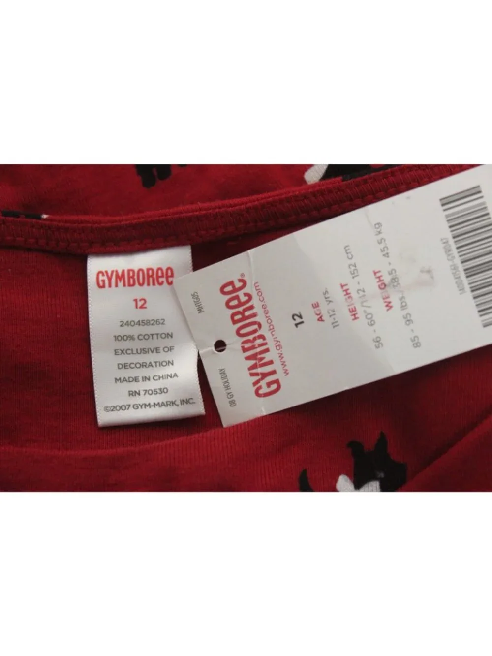 2008 Gymboree Holiday Friends Red Dress sz 12 Scottie Dogs w/Bows Xmas Party